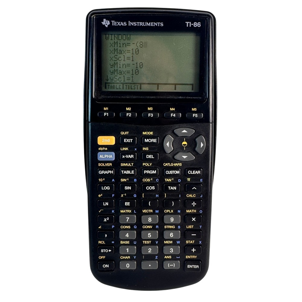 Texas Instruments TI-86 Graphing Calculator Black with Cover Tested Working